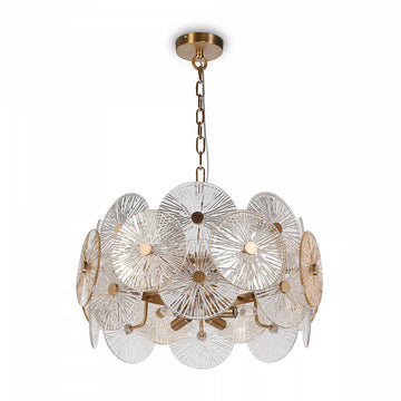 Modern Luxury LED Pendant Lamp – 13-Bulb Amber Glass Chandelier for Living Room, Dining Room & Bedroom – Adjustable Height | Luxiono Lighting