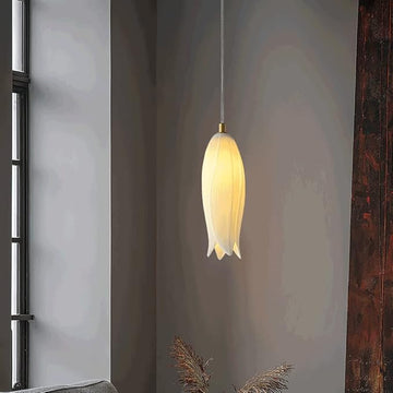 Luxiono Lighting Magnolia Flower Ceramics Ceiling Hanging pendant Light Fixture, White ... - Modern Minimalist Glass Pendant Light Porch Aisle Stairs Ceiling Pendent Lamp,Ceiling Lights
