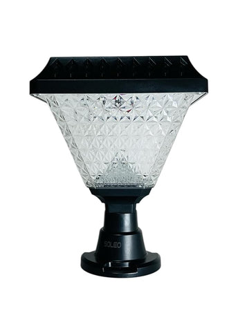Luxiono Lighting Solar Main Gate Pillar Light - 10W, Multi Color Modes (White, Cool White, Warm, RGB), Remote Control, IP65 Water Resistant, ABS Body - Pathway and Garden Light