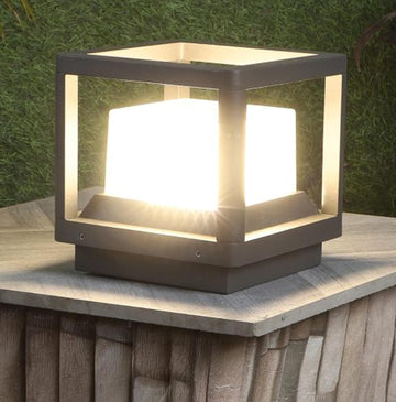 Modern Open Frame Charcoal Grey Exterior LED Post Lamp - 12W Stylish and Durable,Modern,for Home,Hall,Restaurunt Warm White Light