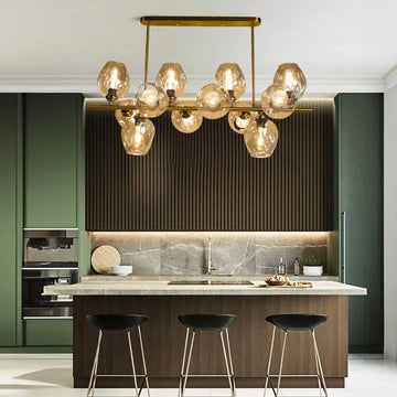 Efivos Exodus 12-Head Chandelier in Matte Gold with Smokey Grey Glass – Luxiono Lighting