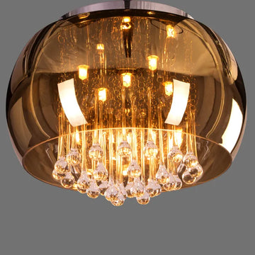Enchanted Gold Mirror Finish Ceiling Crystal Chandelier (40 cm) – Luxiono Lighting