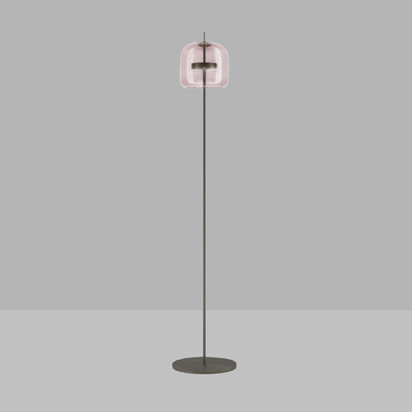 Luxiono Lighting Glass Floor Lamp with Matt Steel Structure & Blown Glass Shade | 68-Inch Modern LED Floor Light for Living Room & Bedroom – Luxiono Lighting