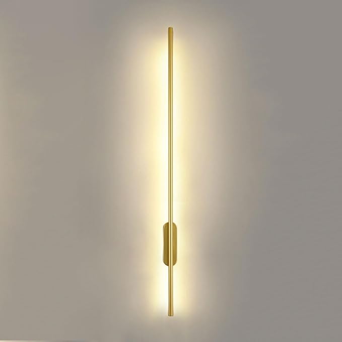 Luxiono Lighting  LuminAlum Wall Light Fixture | Indoor Long Wall Lamp for Living Room, Bedroom, Hall, Lobby, Showroom, Home Decor -60cm (Inbuilt LED) Golden Body