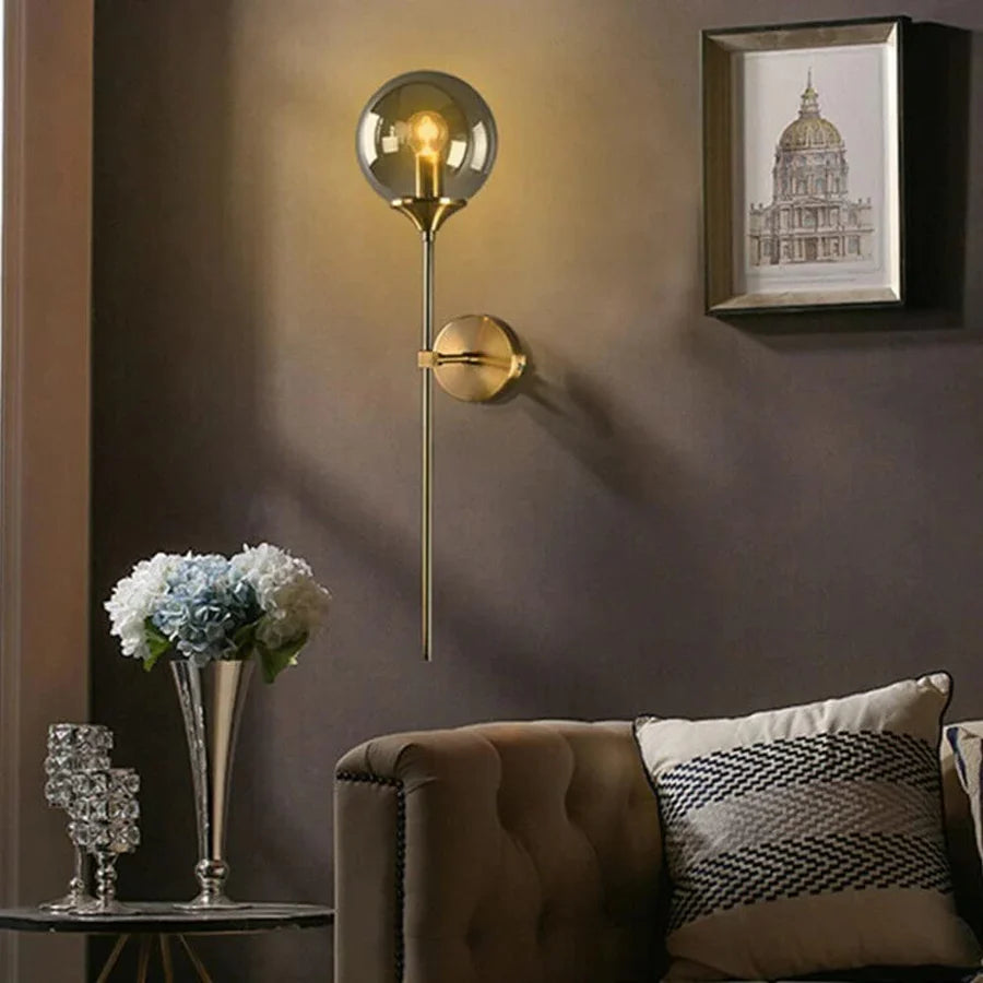Luxiono Lighting Richard Wall Light for Living Room, Bedroom, Hall, Lobby, Showroom Balcony, Home Decoration - Smoky Glass (Bulb Included) Pack of 1