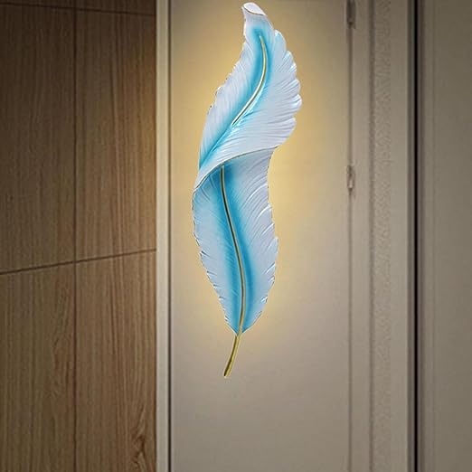 Feather Wall Lamp with 3-Color LED – 22W Modern Light | Decor Chronicle