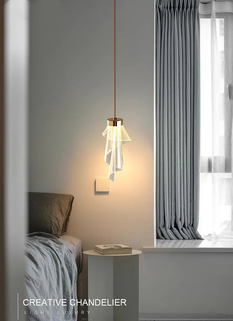 Luxiono Lighting led Gold Acrylic Pendant Ceiling Lamp Light - Warm White