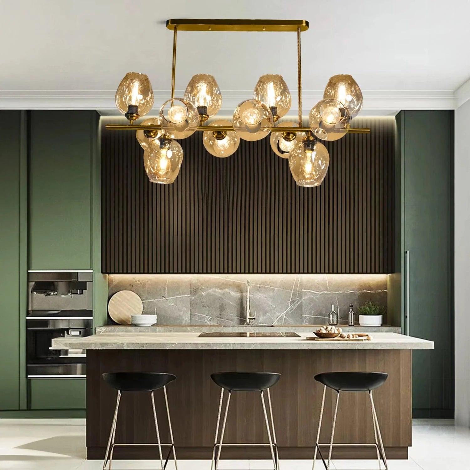 Efivos Exodus 12-Head Chandelier in Matte Gold with Smokey Grey Glass – Luxiono Lighting