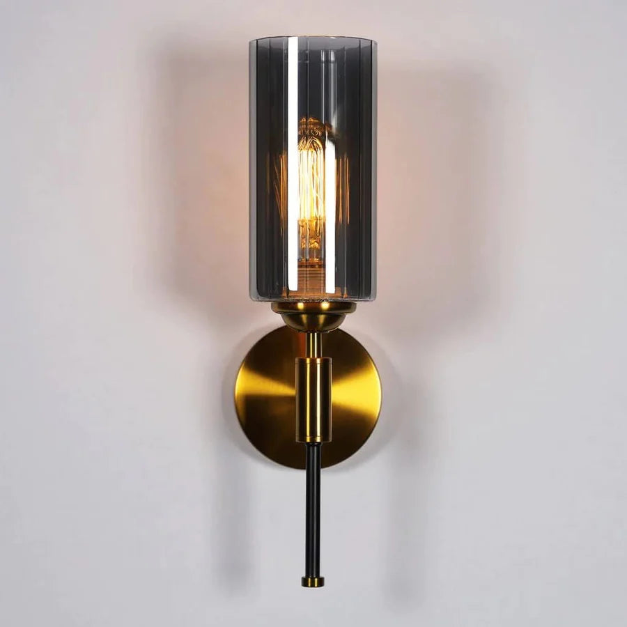 Luxiono Lighting Creative Smoky Glass Black Body LED Light Wall Lamp Lighting Fixture for Living Room Bedroom Bedside Home Decor - Warm White (Bulb Included)