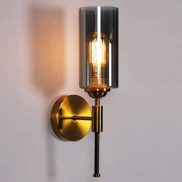 Luxiono Lighting Creative Smoky Glass Black Body LED Light Wall Lamp Lighting Fixture for Living Room Bedroom Bedside Home Decor - Warm White (Bulb Included)