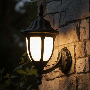 Luxiono Lighting 4041 BK Outdoor Hamilton 19" Wall Lantern, Black