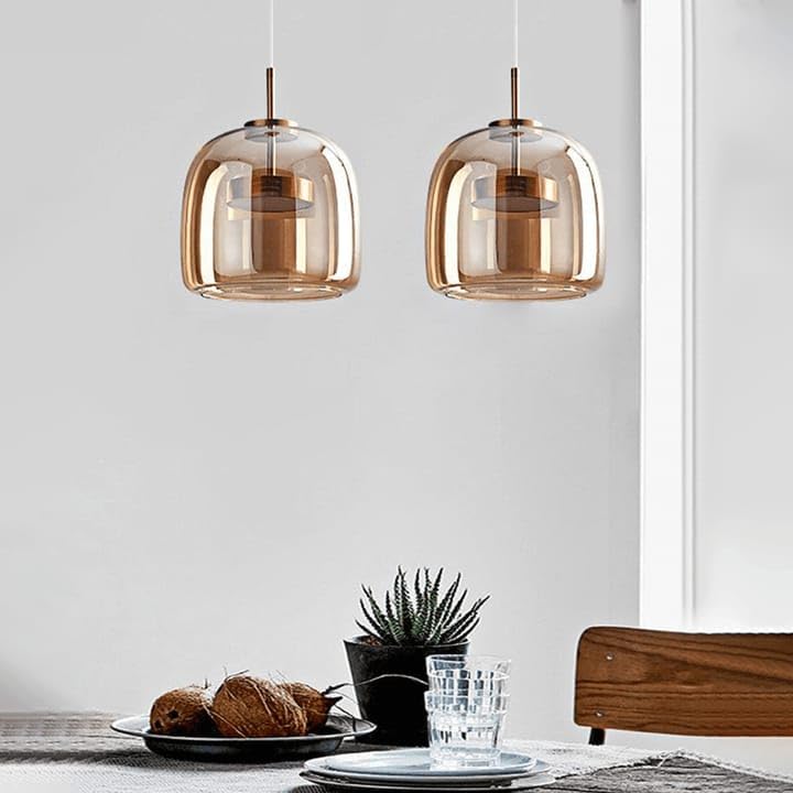 Luxiono Lighting 1 Light LED Glass Amber Gold Pendant Ceiling Light - Warm White