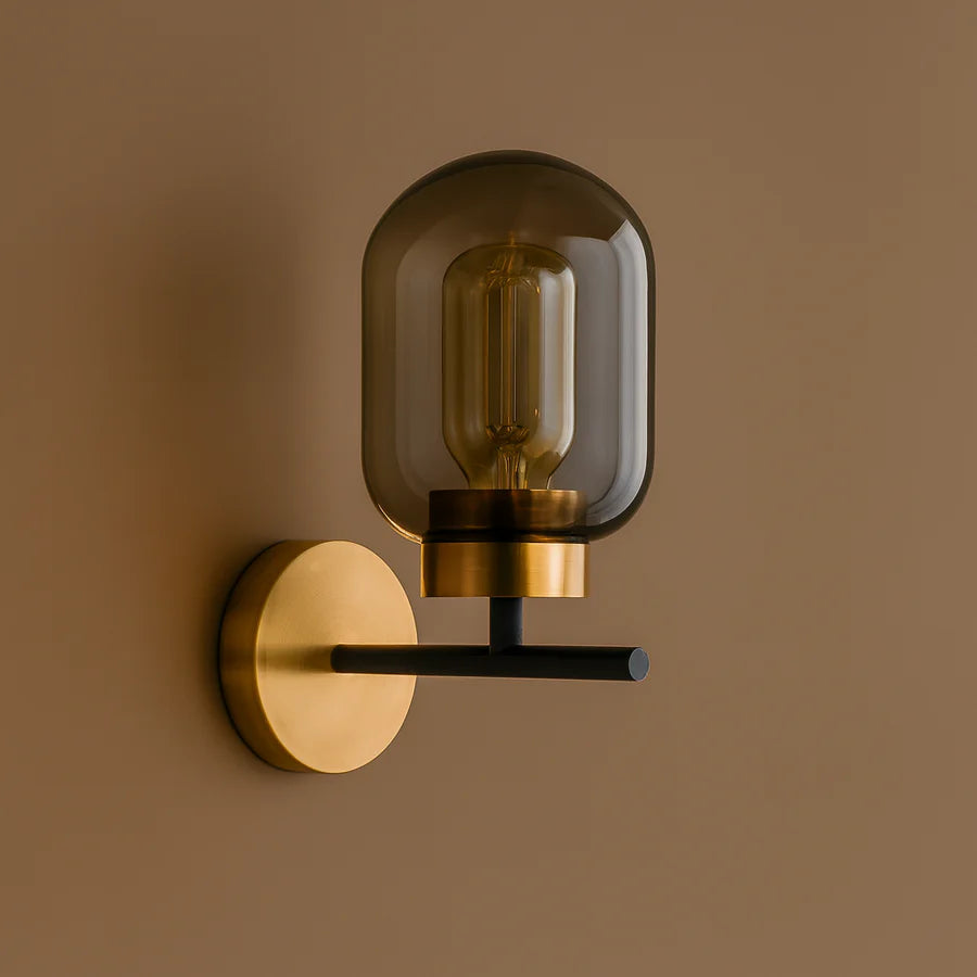 Luxiono Lighting The Glass Wall Light Amber Glass shade