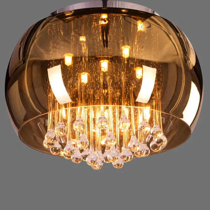 Enchanted Gold Mirror Finish Ceiling Crystal Chandelier (40 cm) – Luxiono Lighting